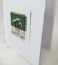 HAND EMBROIDERED GREETING CARD VINTAGE FABRIC UMBELLIFERS - Image 3