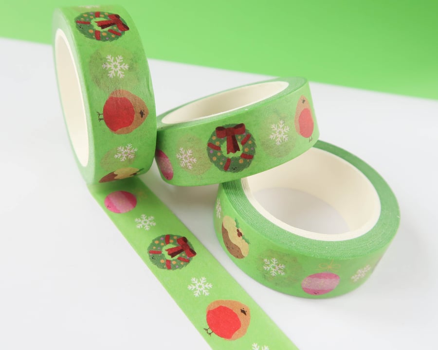 Cute Christmas washi tape - 10m
