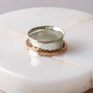 Silver Ring With Copper Spinner