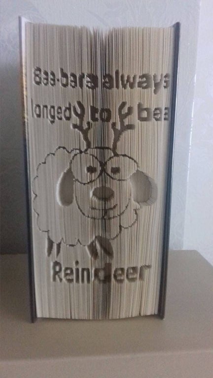 Christmas Sheep CUT & FOLD Book Folding Pattern - EMAILED PDF PATTERN