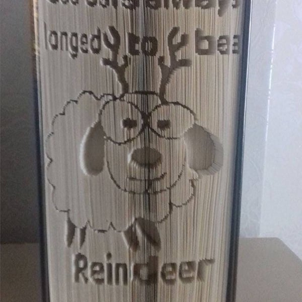 Christmas Sheep CUT & FOLD Book Folding Pattern - EMAILED PDF PATTERN