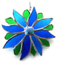 Blue Flower Stained Glass Suncatcher Green Bright - Image 6