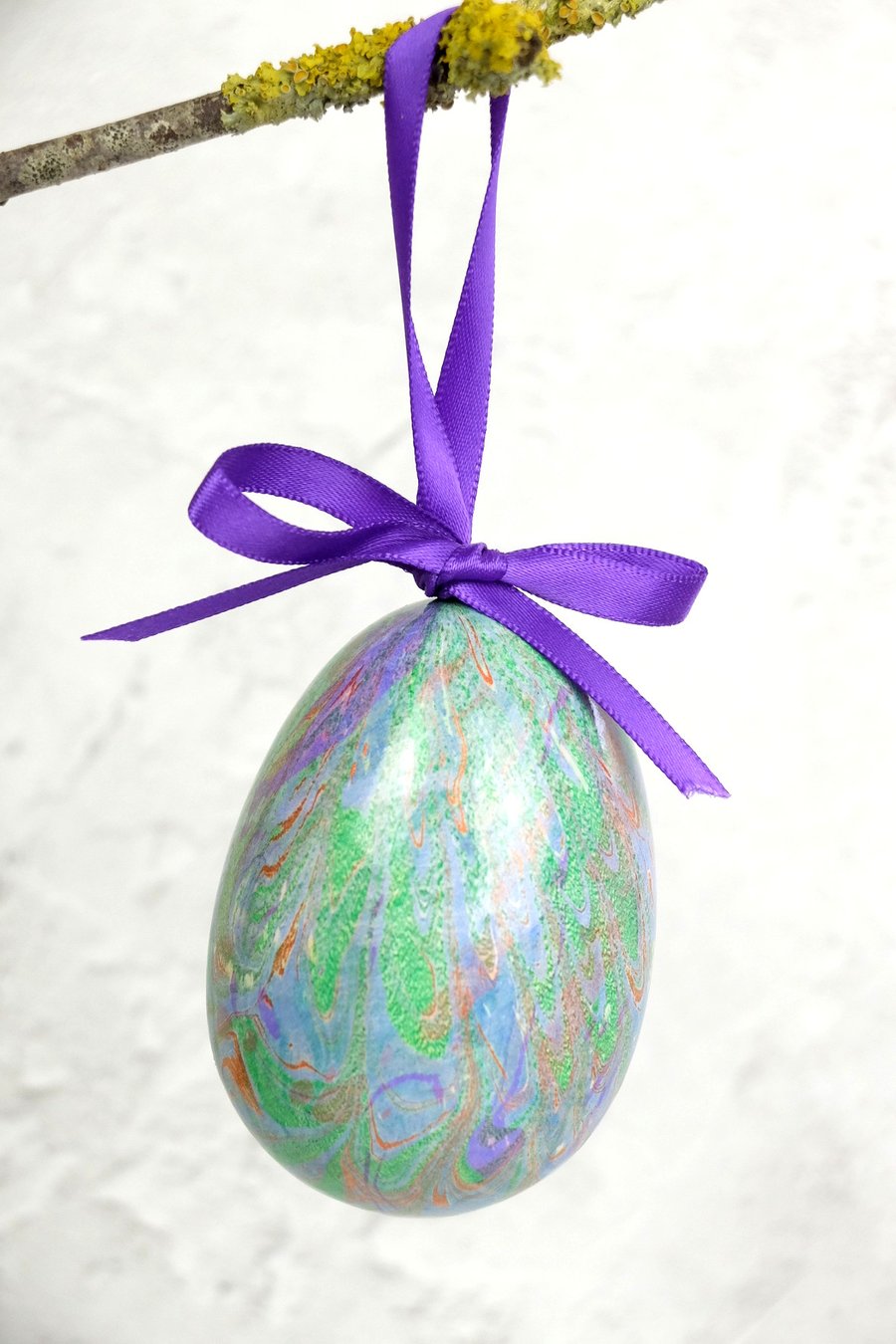 Blue green copper ceramic egg hanging decoration slight second