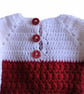 Festive Crochet Baby Jumper Santa Father Christmas, Red White Sweater 1-2 years  - Image 10