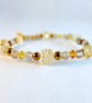 Citrine, Hematite, Agate & Crystal Bracelet, November Birthstone Jewellery Gift - Image 2