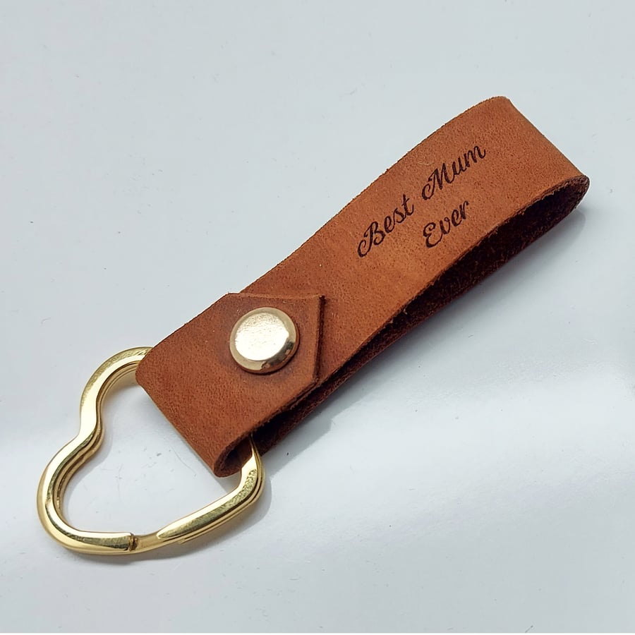 Leather Keyring Gift with Heart Shape - Gift fo... - Folksy