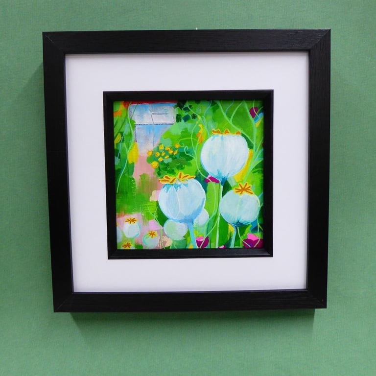 Painting - Original garden painting framed