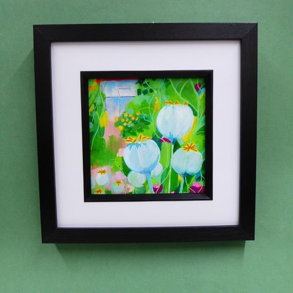 Painting - Original garden painting framed