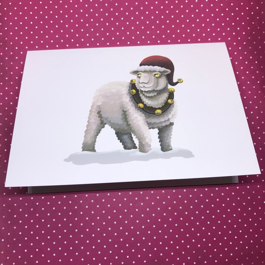 Christmas Sheep Blank Greeting Card