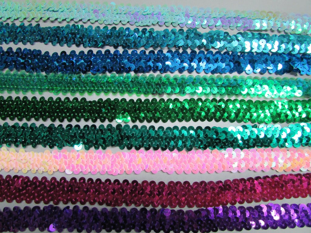 Elasticated Stretch Sequin 2cm Braid Trim Sold By The Metre