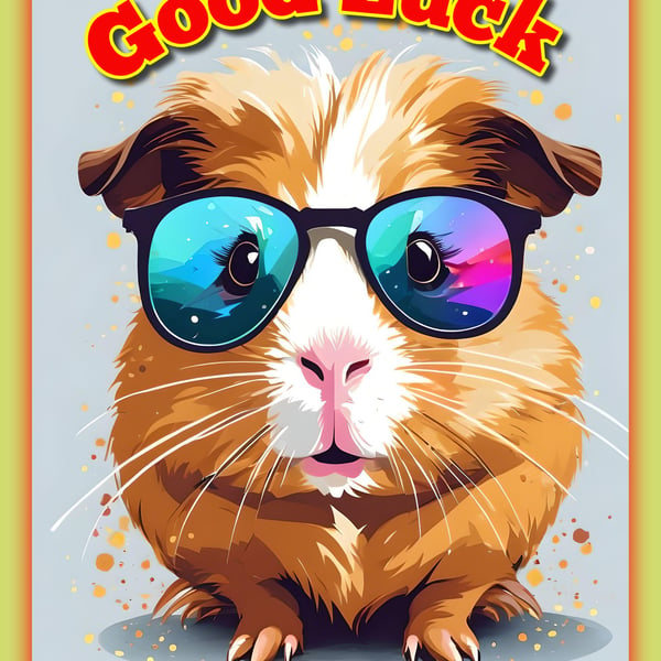Good Luck In Your Exams Guinea Pig Card A5