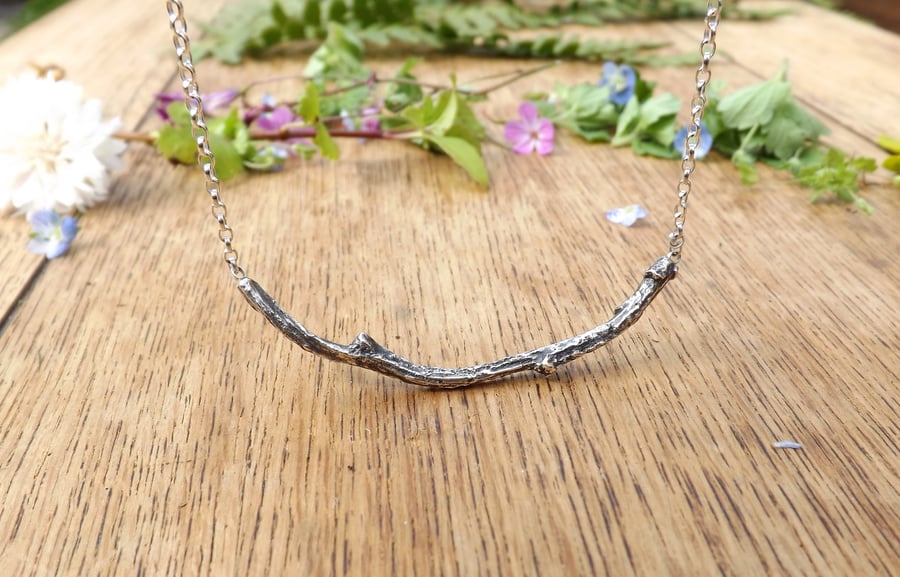 Silver Twig Necklace
