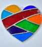 Stained Glass Patchwork Heart Suncatcher - Handing Decoration - Multi coloured - Image 1
