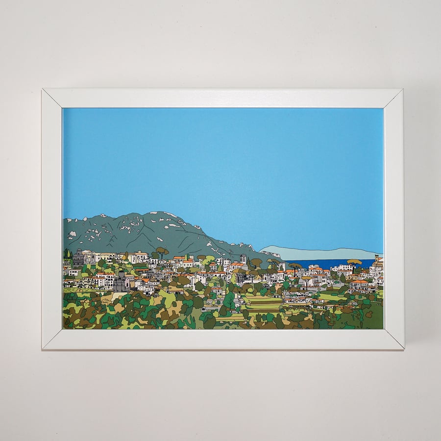 Ravello Picture, Print of Amalfi coast, Italy, Colourful Picture