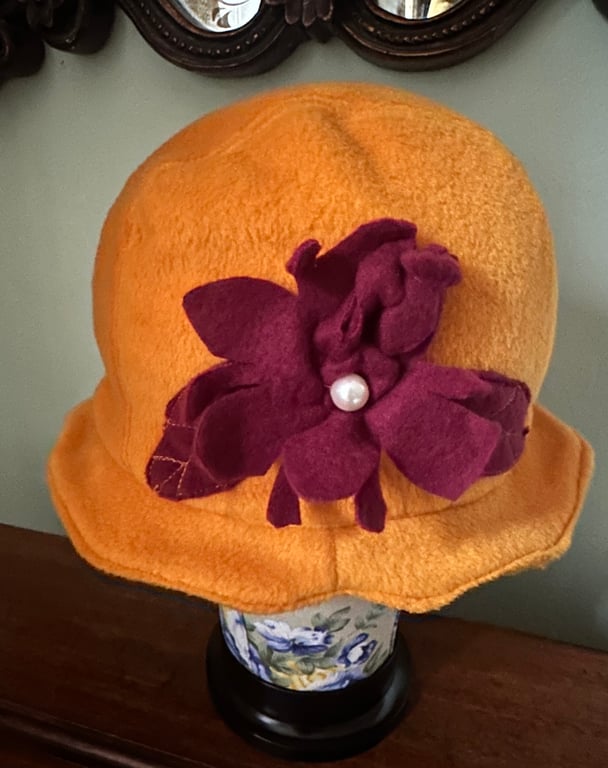 Yellow Fleece Cloche Hat