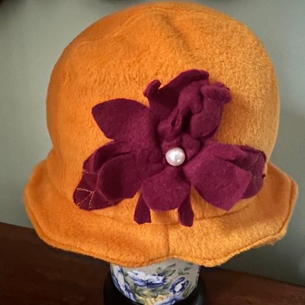 Yellow Fleece Cloche Hat