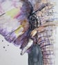 Elephant Portrait Painting. Original Watercolour - Image 6