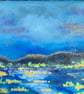Abstract Seascape Painting: Moonlight on Water, Impasto Acrylic on Wood Panel - Image 2