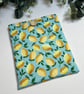 Handmade Padded Book Bag: Lemons, Book Cover, Book Protector