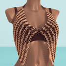 Stretchy Chainmaille Halter Festival Top - Handmade to order
