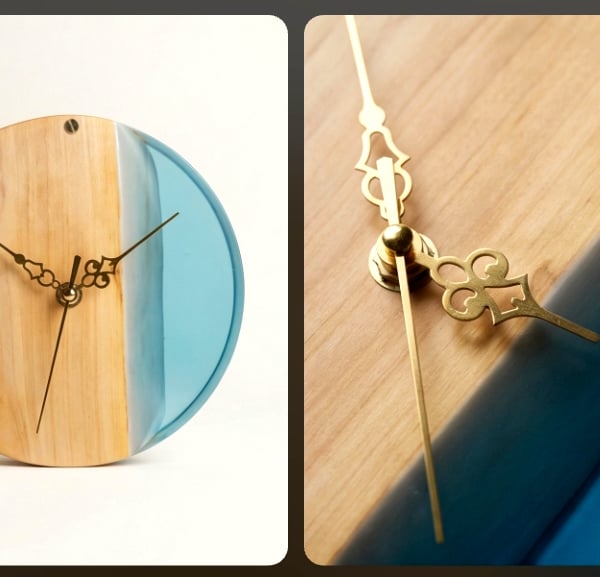 Unique wood and resin clock 