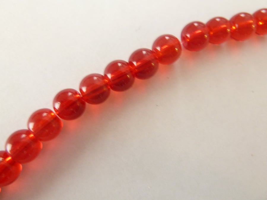red 6mm glass beads