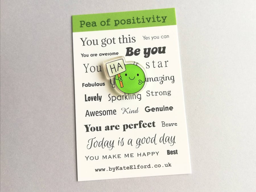 Ha pea Magnet, Tiny Recycled Pea Of Positivity
