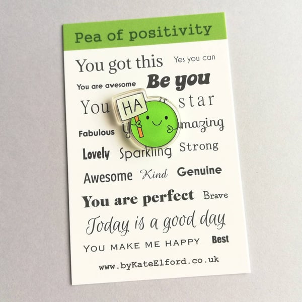 Ha pea Magnet, Tiny Recycled Pea Of Positivity