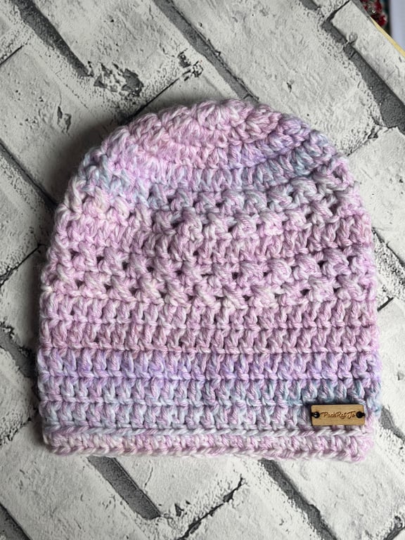 Pink and Purple Beanie