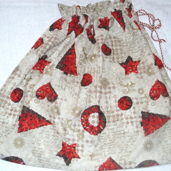 Christmas trees, stars and hearts Santa Sack
