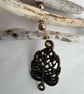 Driftwood Christmas Tree Decoration with Leaf Charm and Gold Beads. - Image 4