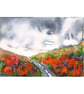'The flowers way' - ACEO Original Mixed Media Painting - Image 2