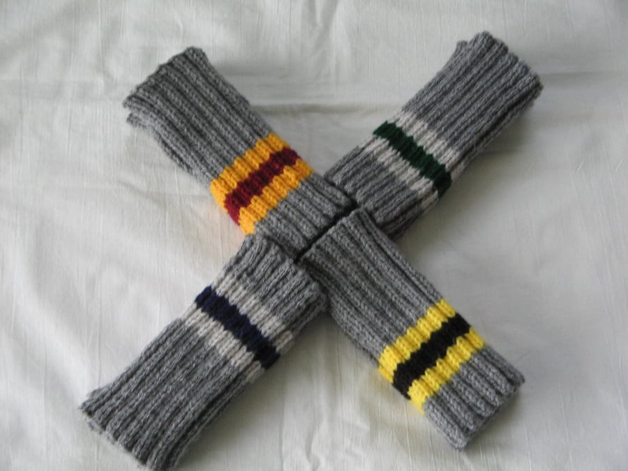 Hand knitted Fingerless mitts inspired by Harry Potter