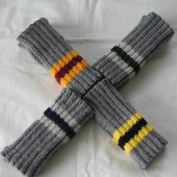Hand knitted Fingerless mitts inspired by Harry Potter