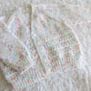 Special Order for Lynne 18" White Multi Colour Baby Boys Eyelet V Neck Cardigan