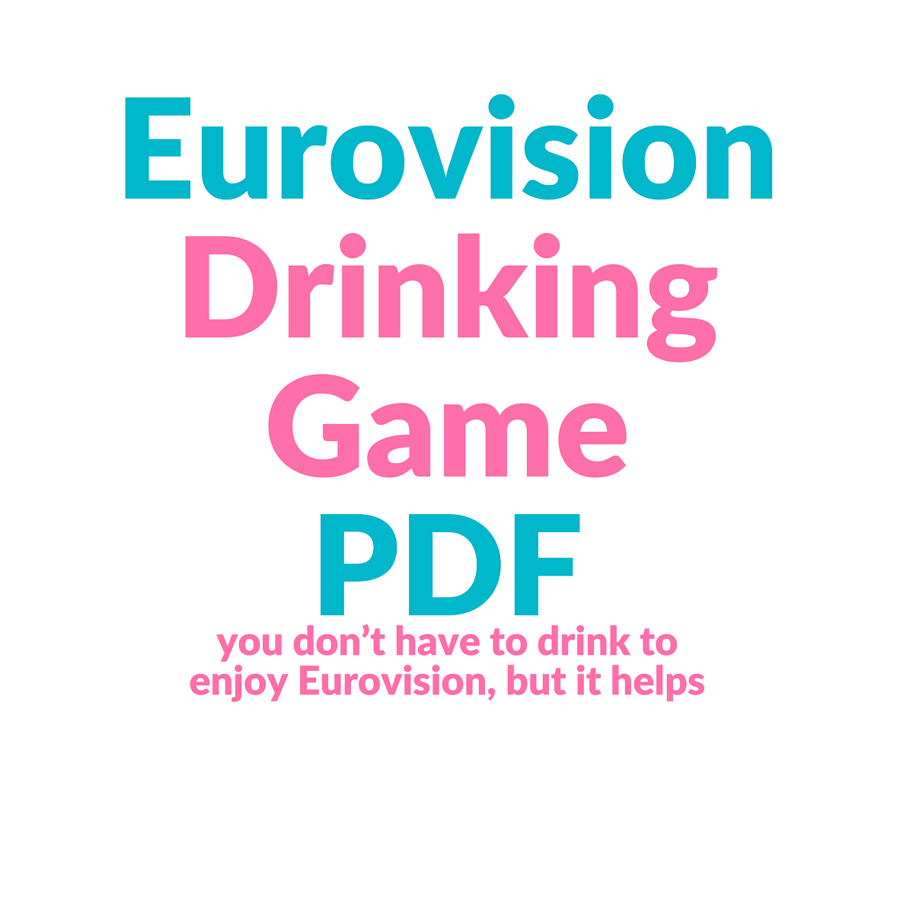 DIGITAL Eurovision Drinking Bingo Game Printable PDF, Party Game