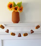 Hand Sewn Garland of Bees and Beehives