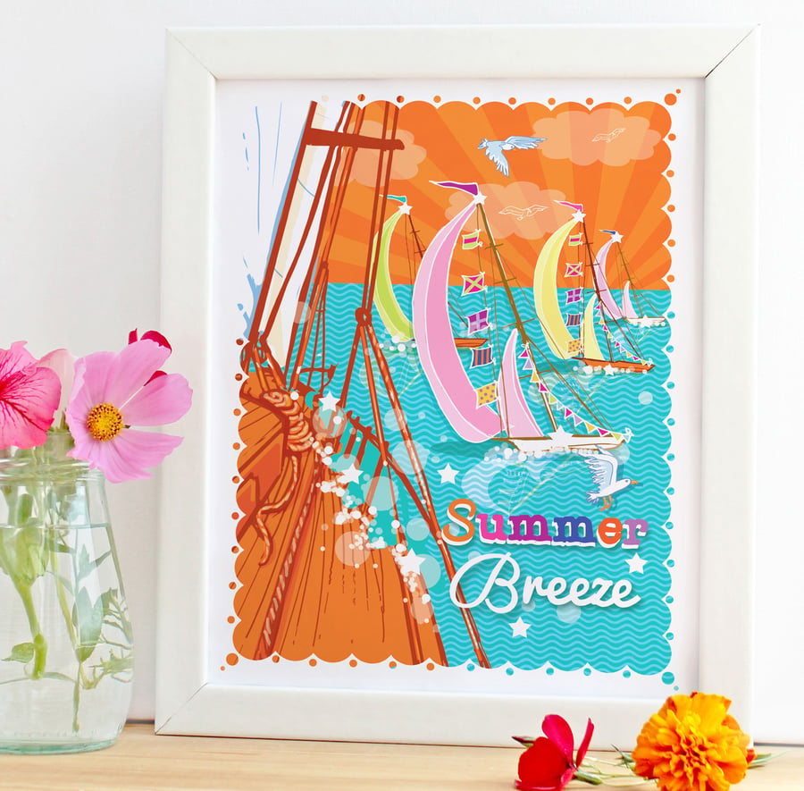 'Summer Breeze' 10x8 Framed Print