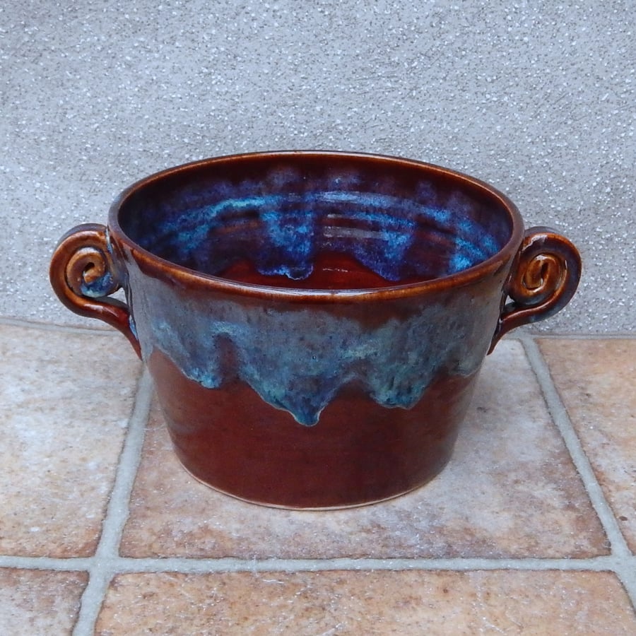 Serving bowl or casserole, bread baking dish hand thrown in stoneware pottery