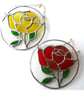 Rose Ring Suncatcher Stained Glass Yellow Handmade Gift Flower - Image 8