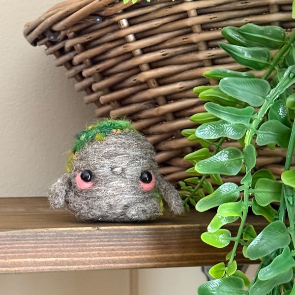 Mossy Rock Needlefelted Art Doll