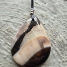 Black and White Onyx Druzy Geode Agate Teardrop Pendant