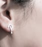 Interrobang Silver Stud Earrings: Quirky Punctuation Jewellery - Image 9