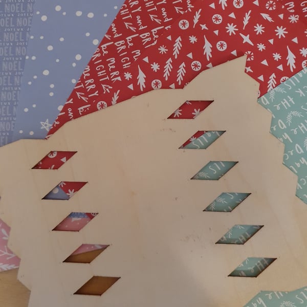 Wooden Christmas Cracker Template with Papers