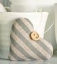 SAGE GREY STRIPED HEART - lavender, short shape - Image 2