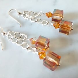 SALE!  TOPAZ SWAROVSKI EARRINGS - - FREE UK SHIPPING 