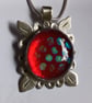 Red dotty glass pendant - Image 3