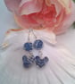 White with Blue Pattern Ceramic Chicken and Coin Bead Bracelet and Earrings Set - Image 6