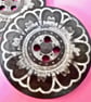 6cm Raised Edge  Dark Brown Patterned Large Wood  Buttons PETAL pattern - Image 1