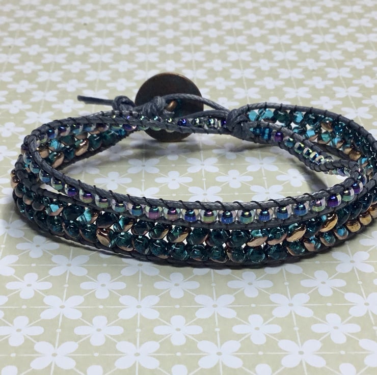 Mini Duo and Seed Bead Double Wrap Bracelet